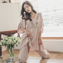 Pajamas womens spring and summer thin suits true tribute satin princess style short sleeve Ice Silk two-piece Large size cute home wear