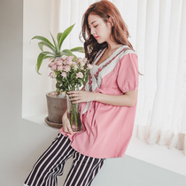 Pajamas female summer thin girl princess suit kimono short sleeve home clothing cotton can go out casual home clothes