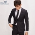 Baoxiu Bird Business Suit Suit Suit Suit Top Wedding Wedding Groom Groom Hàn Quốc Slim Fit Wool Suit - Suit phù hợp