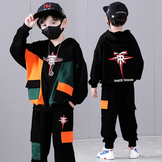 Boys spring clothing set new children's clothing 6-year-old boy fashionable and handsome 10-year-old boy Internet celebrity street spring and autumn sweatshirt