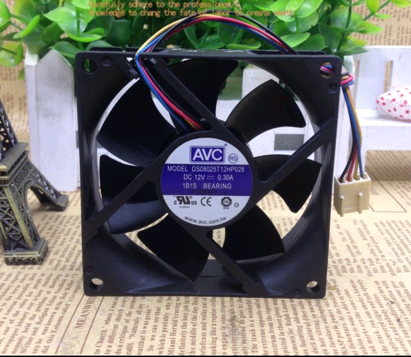 AVC 8CM 8cm temperature control 0 3A fan 8025 chassis power cooling fan 12V 80X80X25MM
