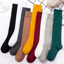 Socks Children Day Series Calf Socks Spring Fall Spring pure cotton midbarrel socks white students and knee-sock long socks damp