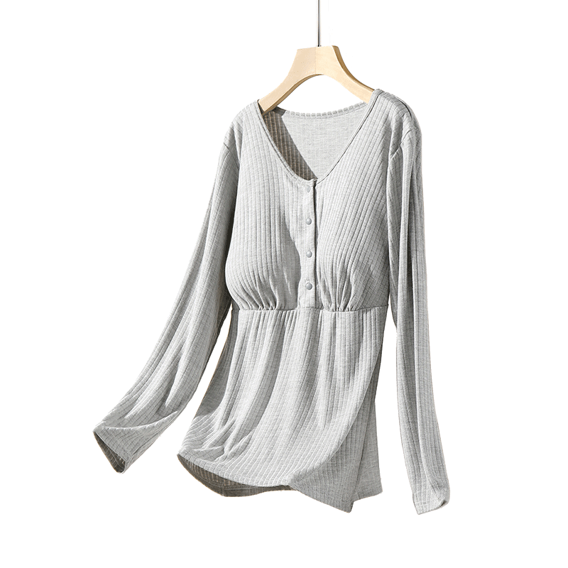 Breastfeeding single-piece bottoming shirt for home winter and autumn clothing for pregnant women
