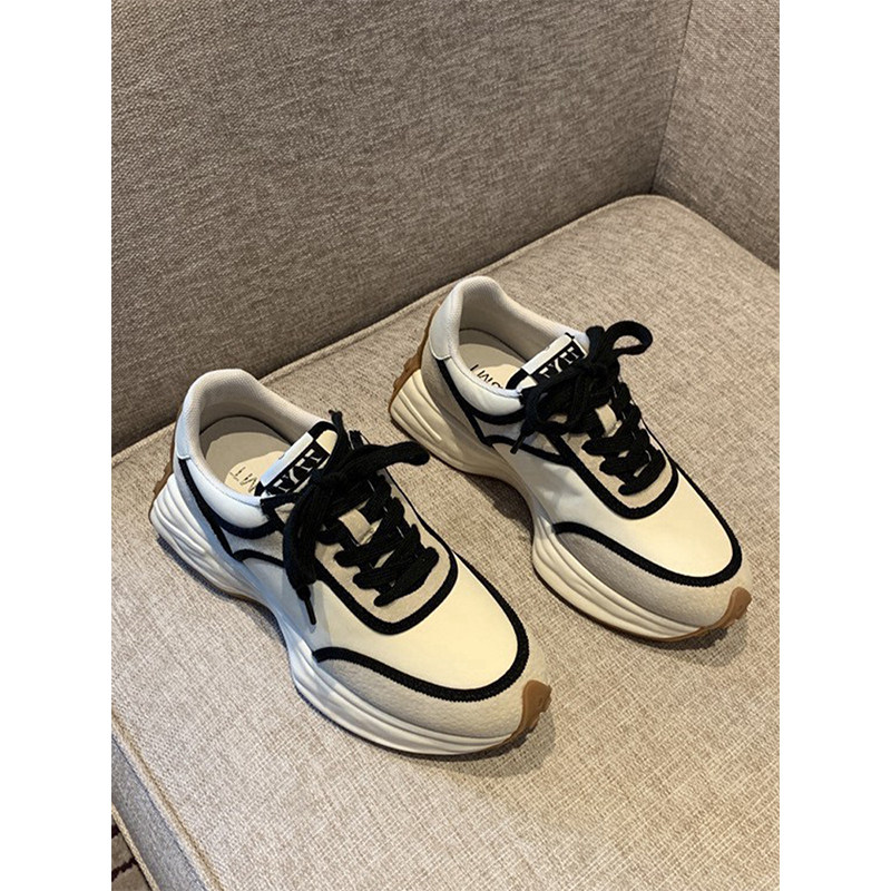 Small ckerwin small waist Forrest Gump shoes 2022 autumn and winter new color matching all-match lace-up thick-soled casual sneakers