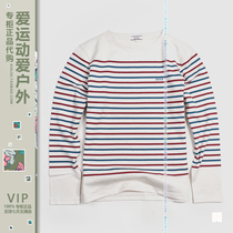 Three-fold VIP special spring and autumn AIGLE Aigo man outdoor organic eco-friendly cotton striped long sleeve T-shirt POLO