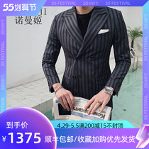 Flange holy double-row button mens suit suit 100 lap casual handsome professional dress for work sale Business Western clothes