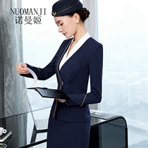 Norman Ji High-end Lady Professional Suit Repairs 100 Hitch Business Flight Attendant Dress Suit Temperament Brief Workwear