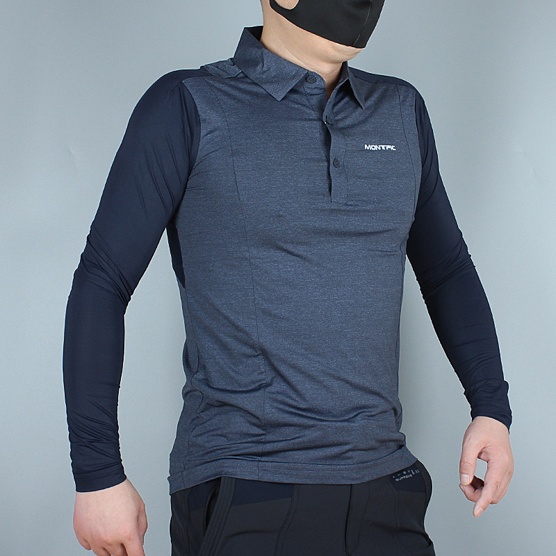 Ultra-thin-collar POLO shirt strength outdoor speed dry T-shirt male sleeves mens breathable ice silk mountaineering spring and summer