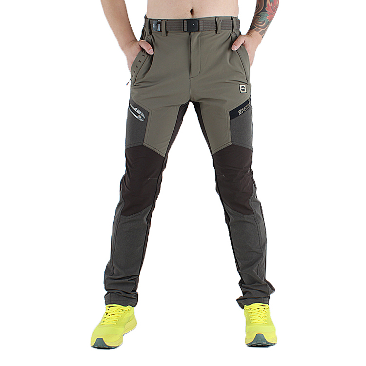 Spring and autumn outdoor color matching quick-drying pants men's waterproof and breathable sports hiking hiking pants splicing quick-drying long pants wear-resistant
