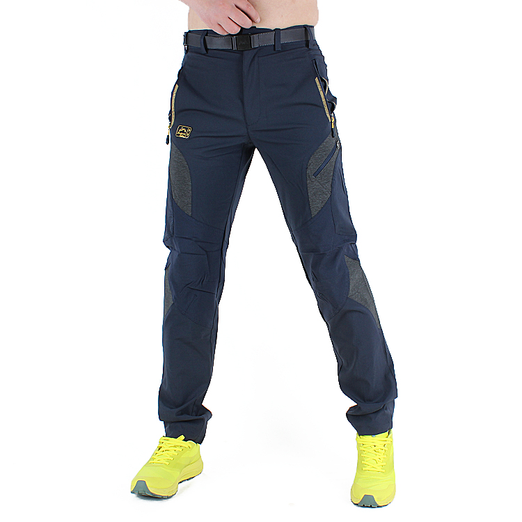 Outdoor waterproof climbing pants men's spring and autumn abrasion-proof and breathable quick dry pants elastic splicing and pant trousers elastic hiking trousers