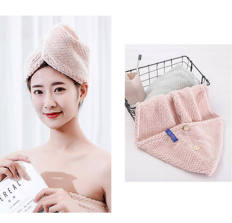 Khô mũ tóc đáng yêu thấm khô nhanh mái tóc dài mũ tắm nhung san hô dày chà tóc khô khăn turban tóc khăn - Khăn tắm / áo choàng tắm khăn tắm cao cấp nhập khẩu