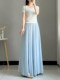 Gentle Style Blue Chiffon Skirt for Women Summer Elastic Waist Asymmetrical Large Hem Long Skirt Super Fairy Draped Umbrella Skirt