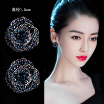 Korean blue rose stud sterling silver female Sapphire temperament earrings simple atmosphere personality fashion trend earrings