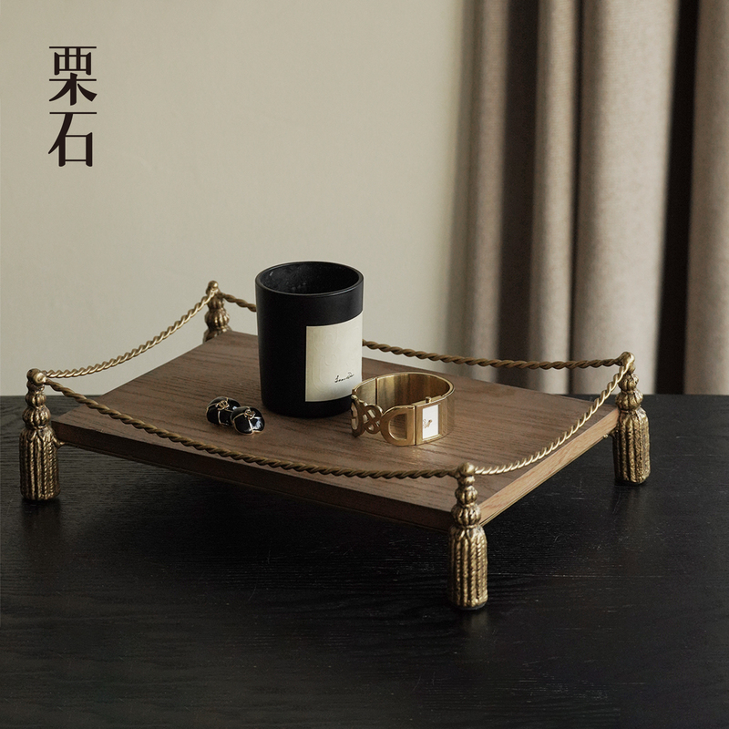 European-Style Vintage Creative Gold-Plated Iron Tray Home Decoration Ornament Wooden Storage Tray Desktop Crafts European-Style Vintage Creative Gold-Plated Iron Tray Home Decoration Ornament Wooden Storage Tray Desktop Crafts