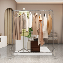 Mens and Womens Clothing Store Shelf Display Rack Display Rack Stainless Steel Island Rack Horizontal Bar Floor Rack Clothes Rack