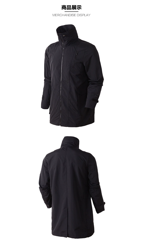 Umbro UMBRO 2018 mùa thu mới nam cao cổ áo cardigan thể thao trench coat áo khoác gió giản dị - Áo gió thể thao