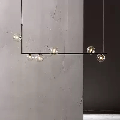 Nordic long magic bean dining room chandelier design dining table bar personality creative cashier front desk Glass art chandelier