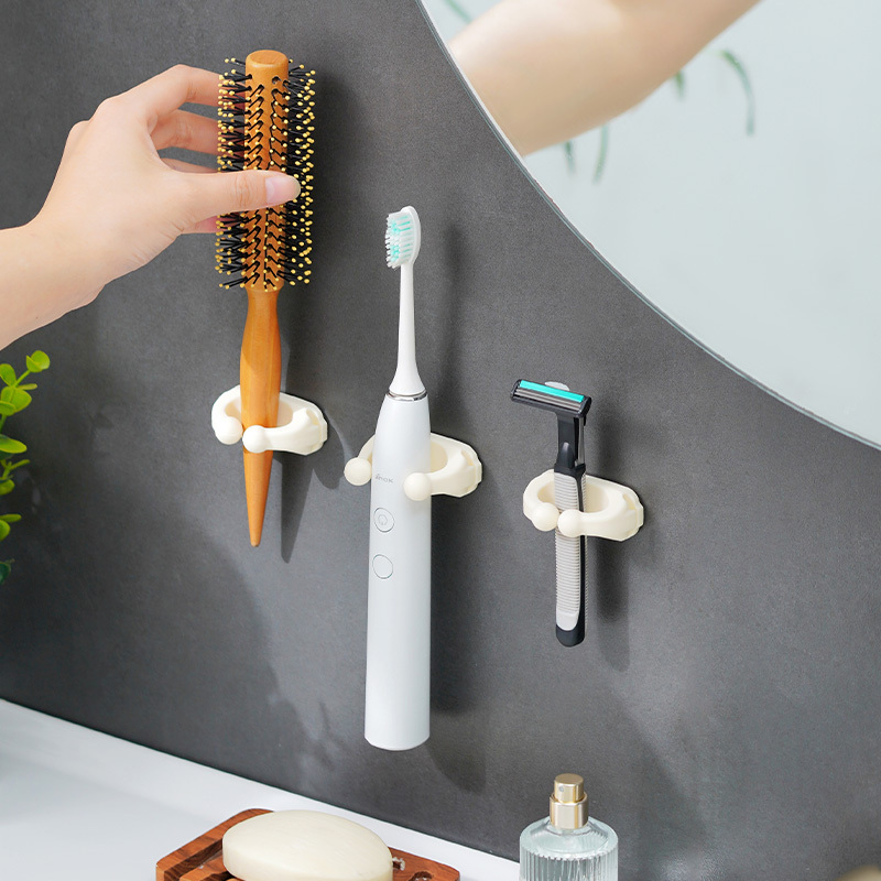 Japanese Multifunctional Silicone Hook, Strong Adhesive Hook for Home Use, No-Drill Wall-Mounted Storage, Bathroom Toothbrush Holder