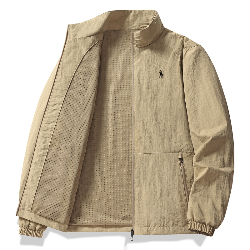 Paul Embroidered Horse Emblem Jacket Men's 2025 Autumn/Winter New Stand Collar Windproof Casual Fashionable Handsome Coat Trendy Paul Embroidered Horse Emblem Jacket Men's 2025 Autumn/Winter New Stand Collar Windproof Casual Fashionable Handsome Coat Trendy