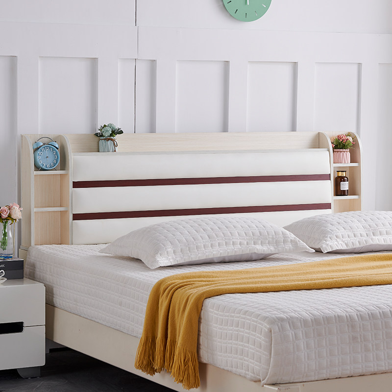 New solid wood headboard soft bag multi-functional storage bedside simple modern 1.8 meters 2 single buy backrest board floor