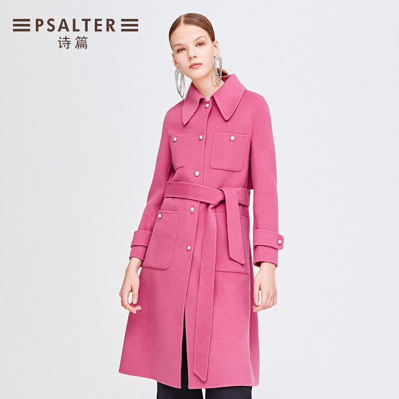 Coat 2019 Winter New Style Workwear Loose len Coat Kết thúc vòng eo tóc bóng Thánh Vịnh nữ