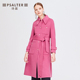 Coat 2019 Winter New Style Workwear Loose len Coat Kết thúc vòng eo tóc bóng Thánh Vịnh nữ