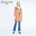 Yinger Psalm Women Spring 2020 Thời trang mới Kẻ sọc Khâu tương phản Trùm đầu Trench dài - Trench Coat