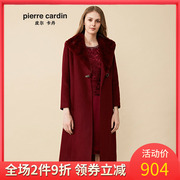 Pilkadan nữ Autumn / Winter 2019 mới Red dài Sleeveed len Coat dài dày ấm áo nữ