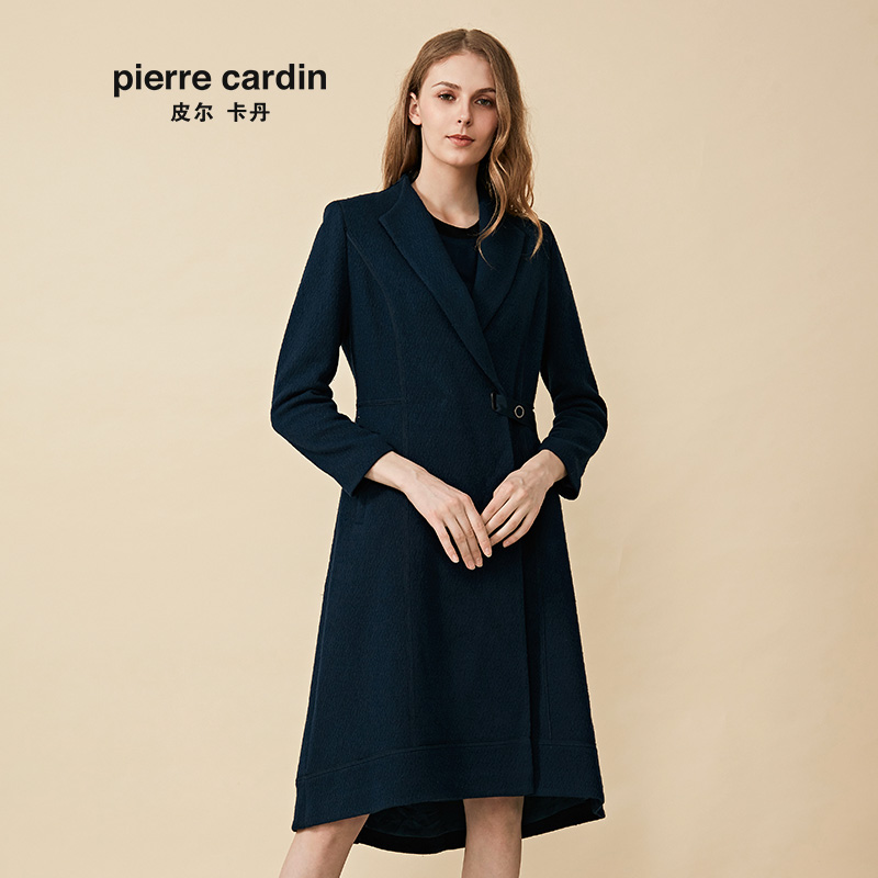 2019 Fall New Tây Tạng xanh Trung bình Dài len Coat đơn giản thời trang áo ấm Pilkadan nữ