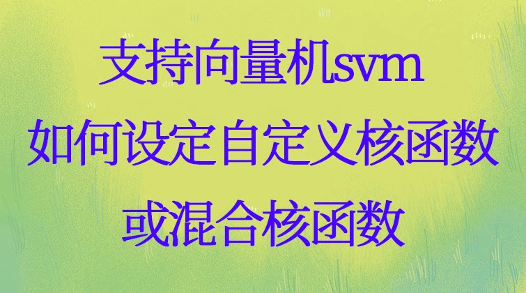 4-38 支持向量机svm如何设定自定义核函数或者混合核函数视频课程