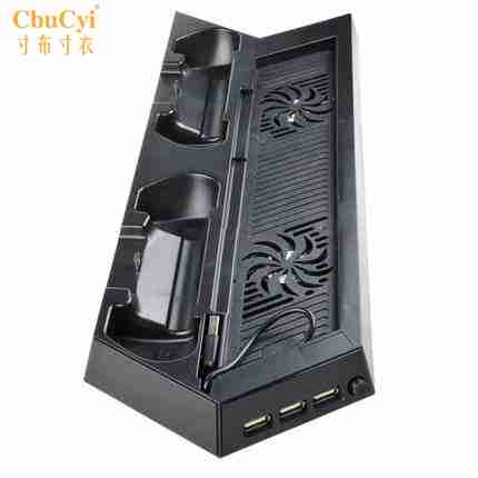 Máy chủ PS4 sạc khung cơ sở làm mát đôi quạt sạc đôi với cáp USB ba giao diện USB - PS kết hợp sạc nhiều cổng