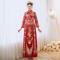 Xiuhe dress bride 2021 new wedding Chinese dress toast dress female Feng Guanxia wedding dress He Xiuhe dress Xiuhe