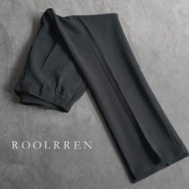 ROOLRREN heavyweight triacetate breathable supple and anti-wrinkle minimalist micro-elastic elastic waist slimming casual trousers