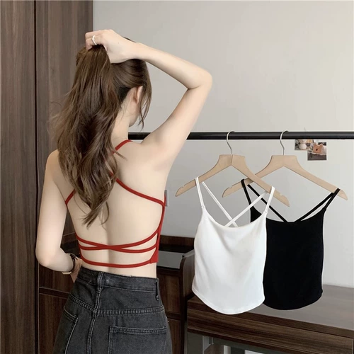 Сексуальное нижнее белье, красный бюстгальтер-топ, топ с чашечками, майка топ, красивая спина