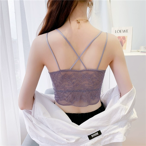Кружевной бюстгальтер-топ, защитное белье, топ без лямок, поддерживающее нижнее белье, красивая спина