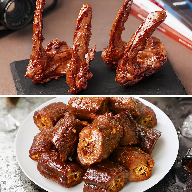 周黑鸭 锁鲜盒装鸭脖200g+鸭锁骨240g 甜辣口味 图2