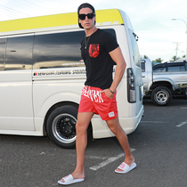 Shorts men summer beach pants men loose large letters casual sports student five-point pants big pants shorts tide