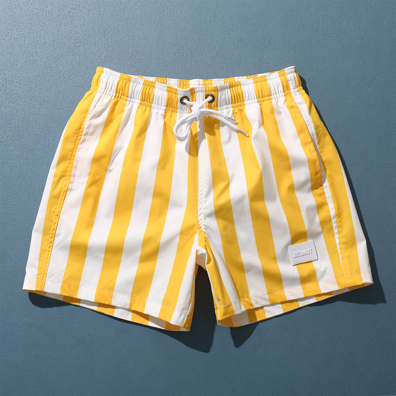 Summer Striped Beach Shorts for Men, Versatile Casual Lightweight Shorts with Lining to Prevent Exposure, Three-Quarter Length, Makes You Look Taller and Slimmer Summer Striped Beach Shorts for Men, Versatile Casual Lightweight Shorts with Lining to Prevent Exposure, Three-Quarter Length, Makes You Look Taller and Slimmer