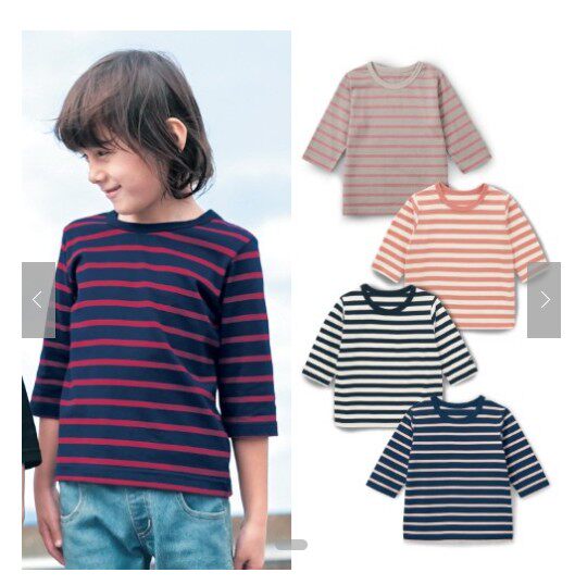 1000* pure cotton basic style boys and girls unisex spring and autumn seven-point mid-sleeve T-shirt 70-150cm