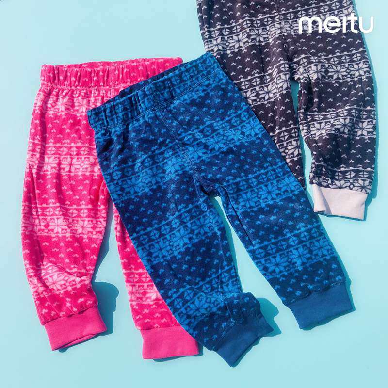 Export Beauty Single Men and Women Children's Spring and Autumn Thin Rocking Grain Suede Home Sleeping Pants 60-140cm