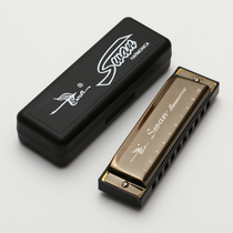 Swan 10-hole Blues C-tone harmonica Adult students beginner introduction to playing the blues instrument harmonica