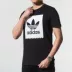 Adidas clover ngắn tay in logo nam lớn Mùa hè đích thực áo thun thủy triều lỏng nam - Áo phông thể thao Áo phông thể thao