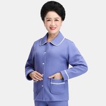 Mom pajamas female autumn and winter living clothes cotton thick loose plus size elderly home clothing set long sleeves