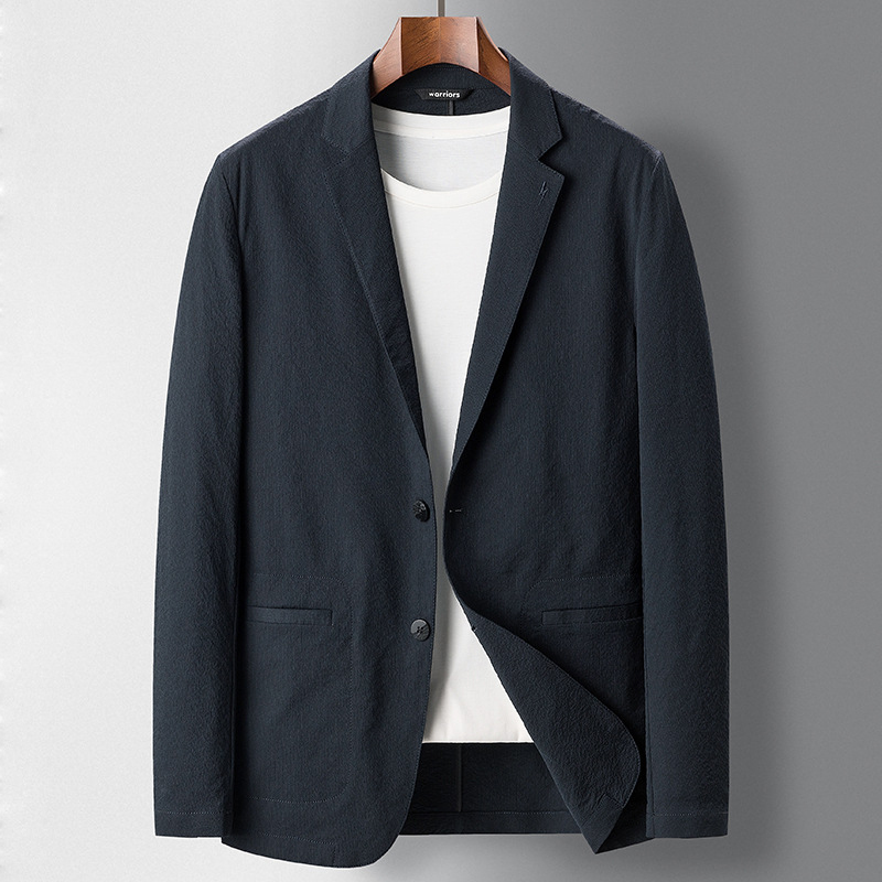 Men's Blazer Spring and Autumn Thin Single-Breasted Business Casual Suit Jacket Men's Spring Black Single-Piece Top