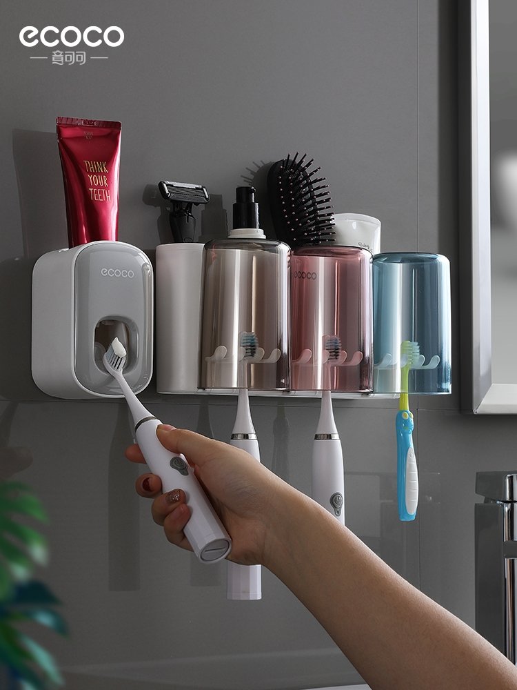 Japan imported MUJIΕ toothbrush rack free punch mouthwash cup brushing cup wall-mounted powder room wall-mounted
