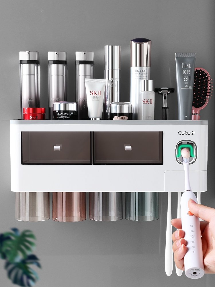 Japan imports M U J I E toothbrush Toothbrushing Cup toothbrushing cup gargling cup hanging wall-style dressing room free of punching wall-mounted