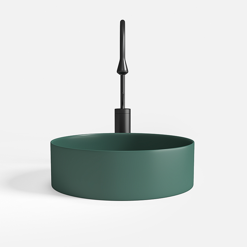 Nordic Table Basin Round Washbasin Ink Green Grey Ceramic Face Basin Make-up Room Washbasin Black Single Sink Small