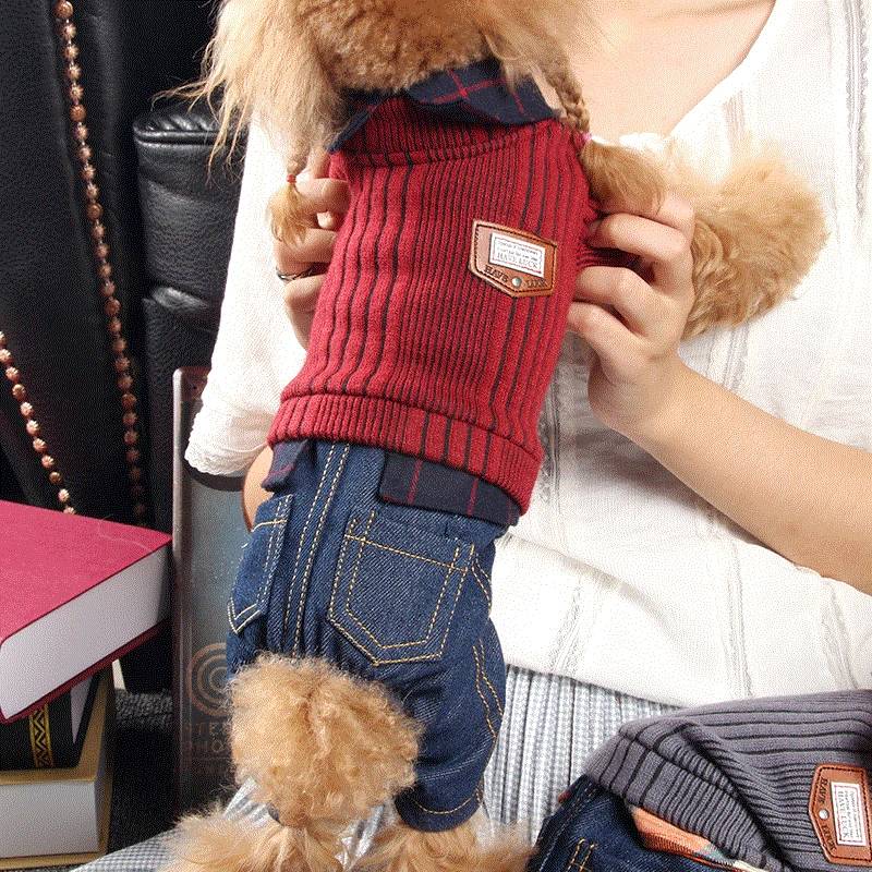 Quần áo thú cưng Quần áo mùa thu và mùa đông Quần áo nhỏ bốn chân Teddy chó con áo len dày hơn Xiong VIP giả hai mảnh quần áo - Quần áo & phụ kiện thú cưng