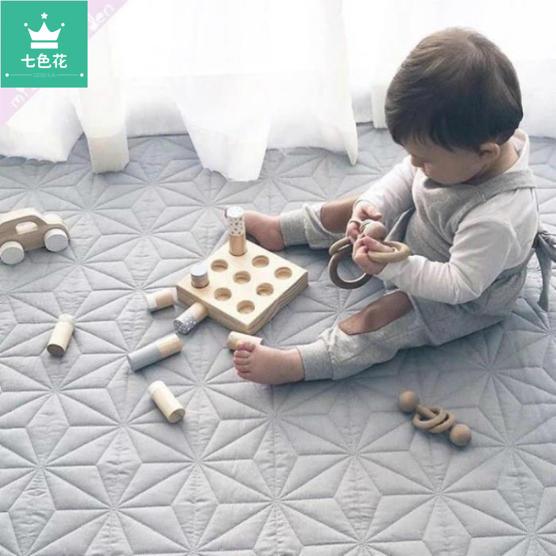 ins cotton mat blanket Baby cotton crawling mat Floor mat Baby bed mat game mat blanket photo background