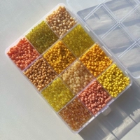 Желтый набор, 12 ячеек, 3mm, 15 грамм, широкая цветовая палитра